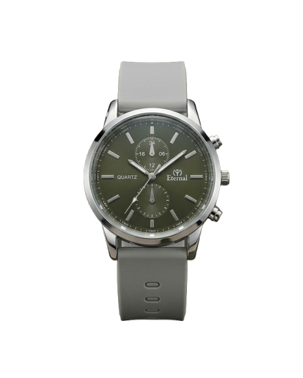 Men’s premium grey chronograph watch with silicone straps